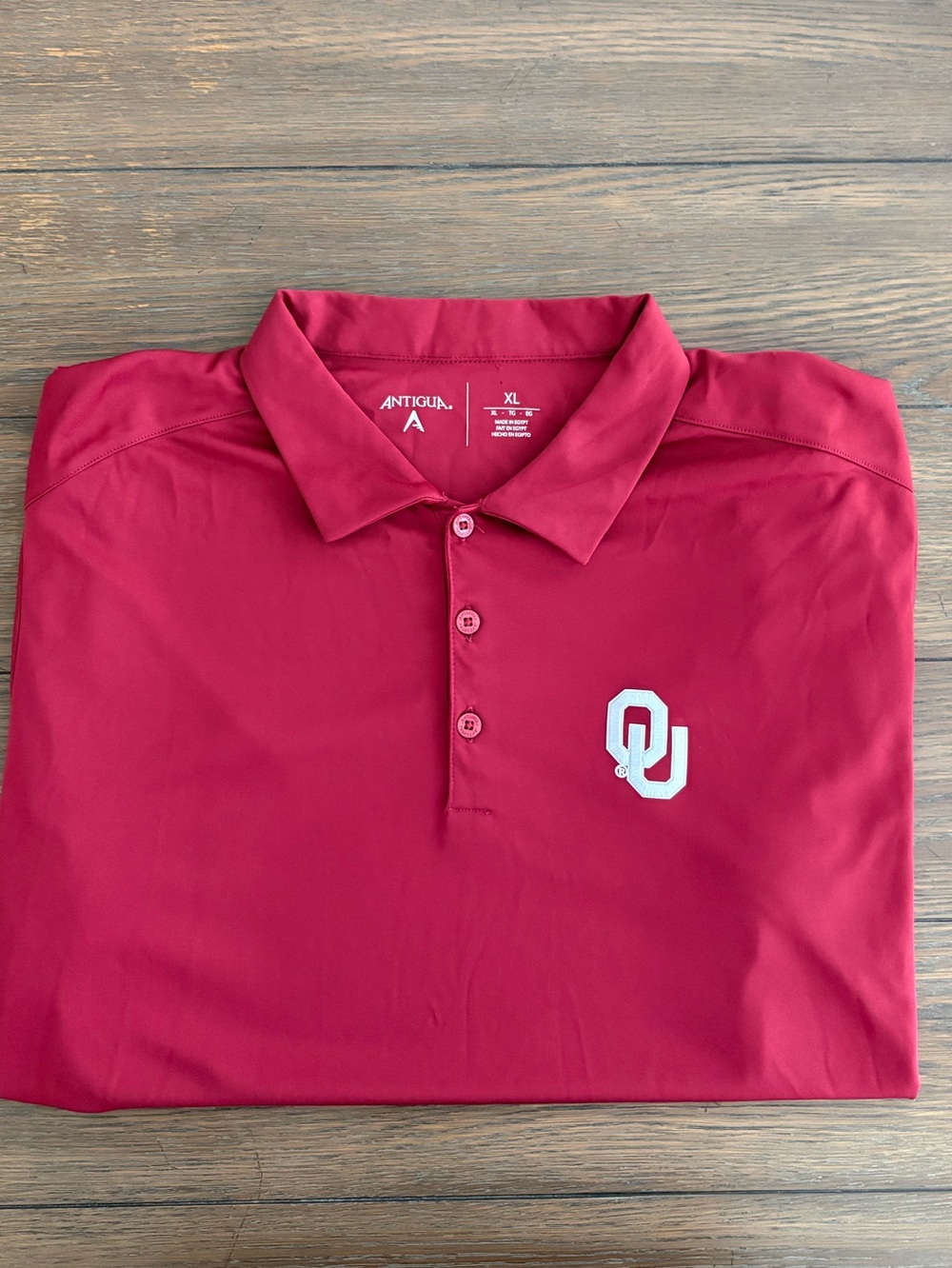 Antigua Crimson Men's Polo with OU Embroidered Logo Size XL